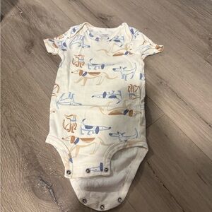 Carter's Cream and Blue Dog Pattern Bodysuit